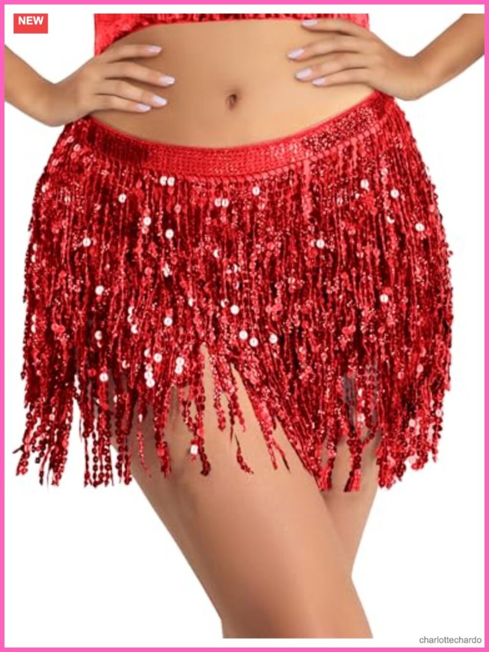 Sequin Tassel Skirt Wrap Belly Dance Hip Scarf Sparkly Fringe Rave Festival